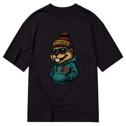 Minneapolis Gopher wearing Minnesota beanie with M patch - Classic T-shirt - Black