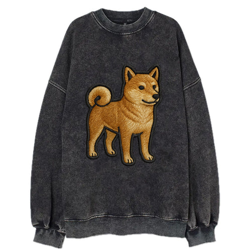 Shiba Inu - Trendy Japanese dog logo wit - Vintage Sweatshirt