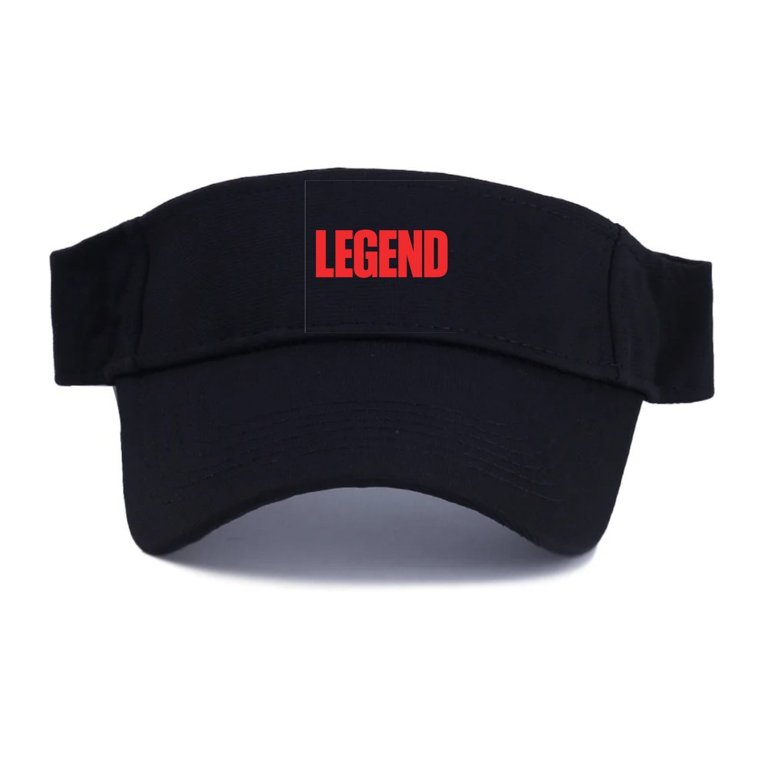 Bold typography design - "LEGEND" - remarkable person, iconic status - Visor - Black