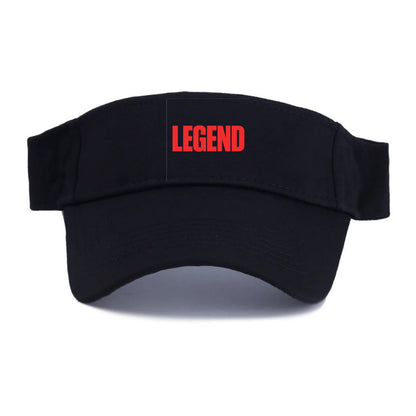 Bold typography design - "LEGEND" - remarkable person, iconic status - Visor - Black