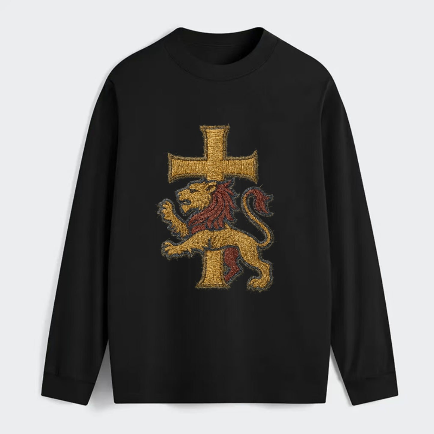 Lion and Cross  - Classic Long Sleeve Shirt - Black
