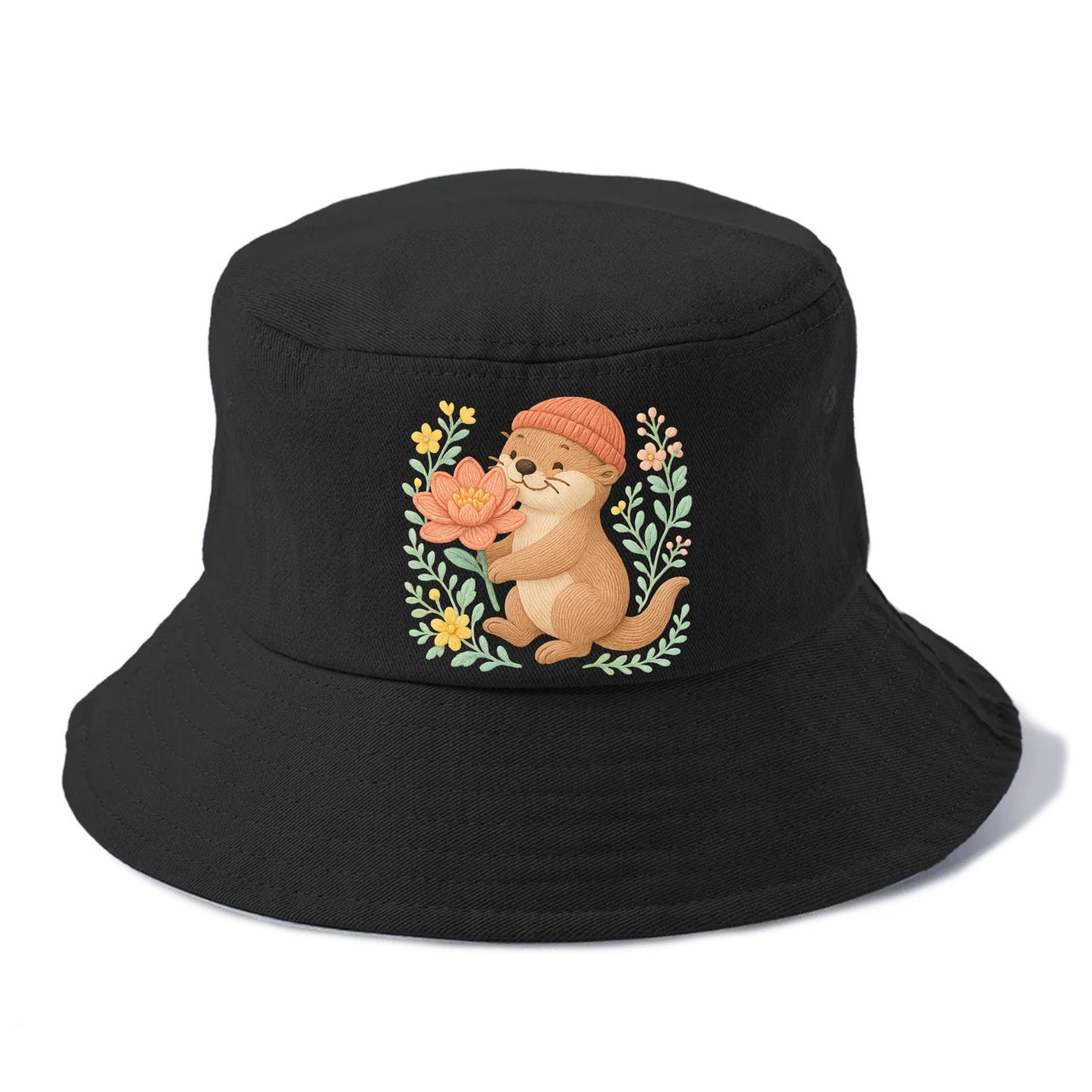 Peach Otter - Bucket Hat - Black
