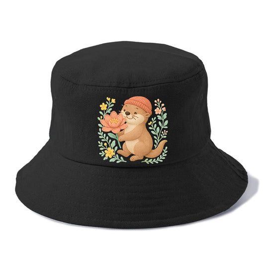 Peach Otter - Bucket Hat - Black