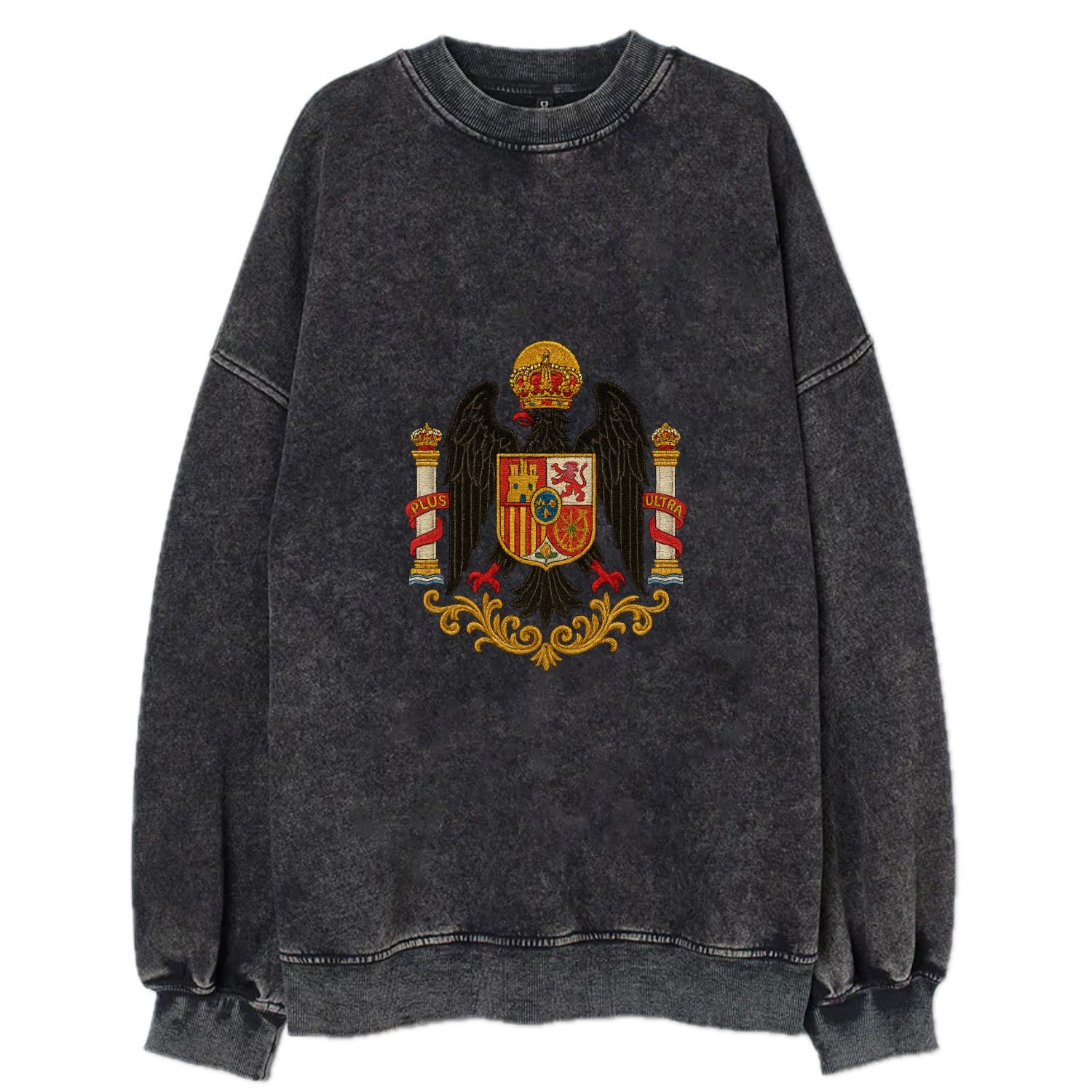 Imperial Eagle Of Spain Crest - Vintage Sweatshirt - Black