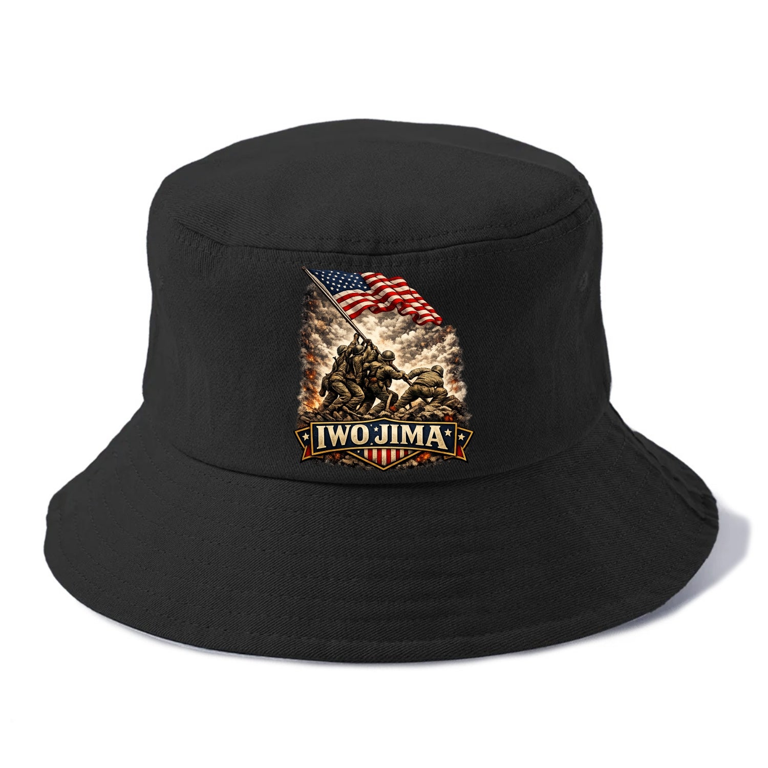 Iwo Jima Flag Raising - Bucket Hat - Black