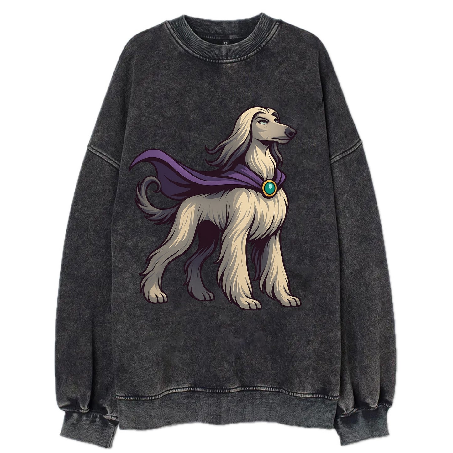 Afghan Hound Mystic Hero  - Vintage Sweatshirt - Black