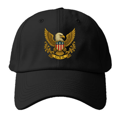 Usa Heritage Eagle Baseball Cap 2 - Baseball Cap For Big Heads - Black