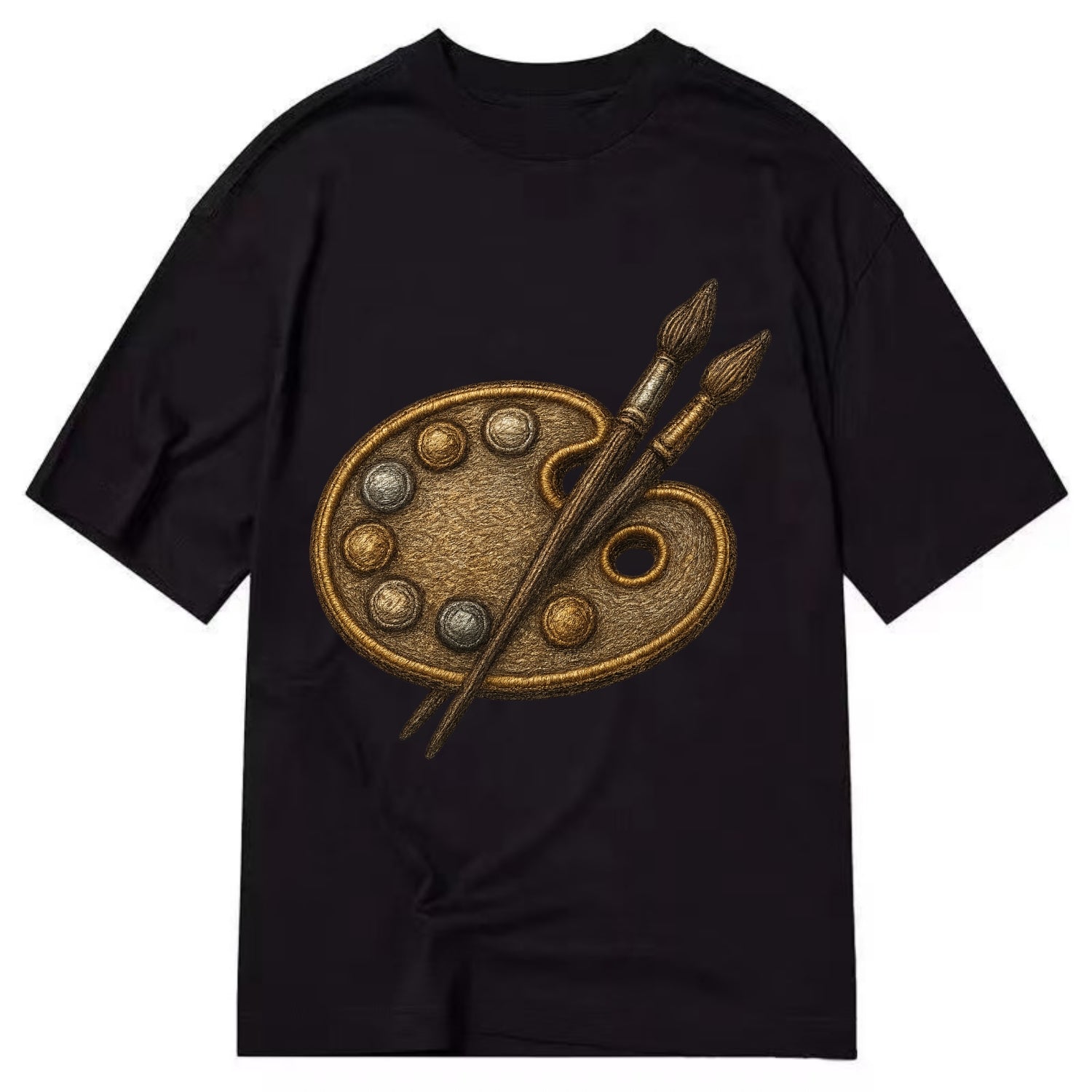 Artist palette with brushes - painter emblem - Classic T-shirt - Black