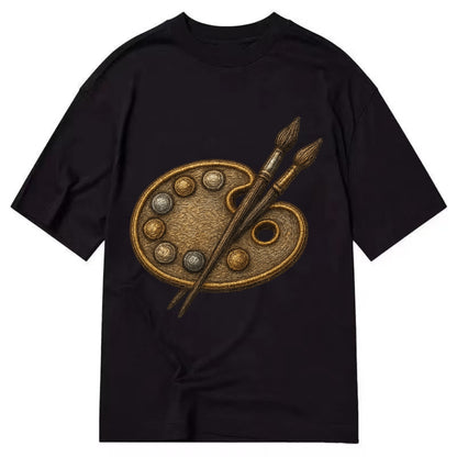 Artist palette with brushes - painter emblem - Classic T-shirt - Black
