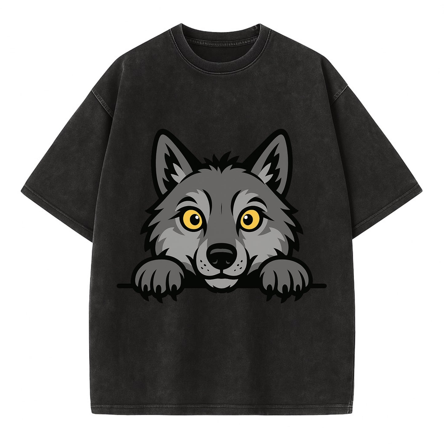Wolf  - Vintage T-shirt - Black