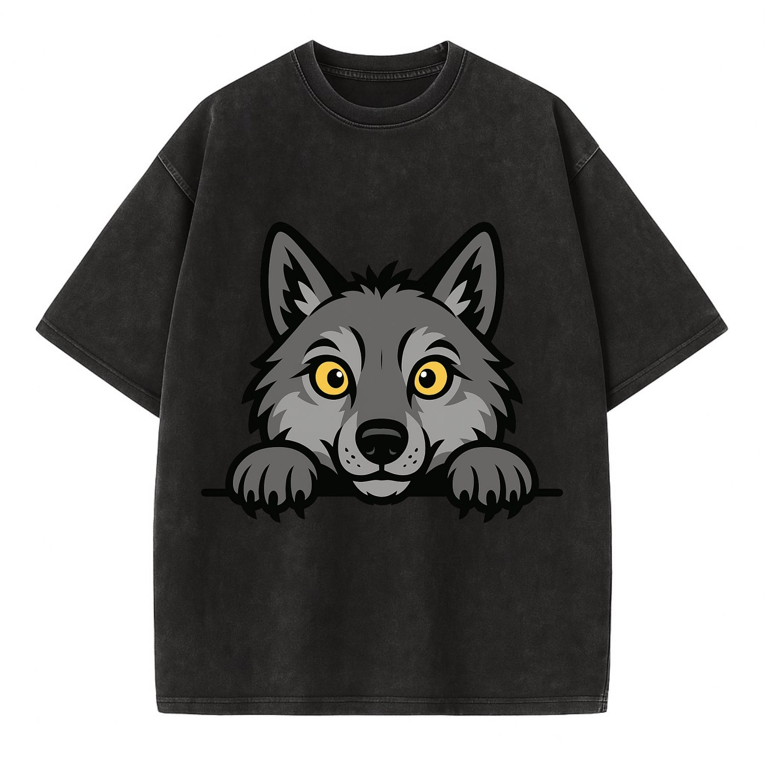 Wolf  - Vintage T-shirt - Black