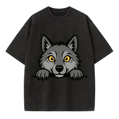 Wolf  - Vintage T-shirt - Black