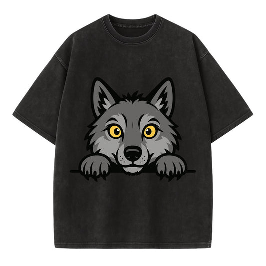 Wolf  - Vintage T-shirt - Black