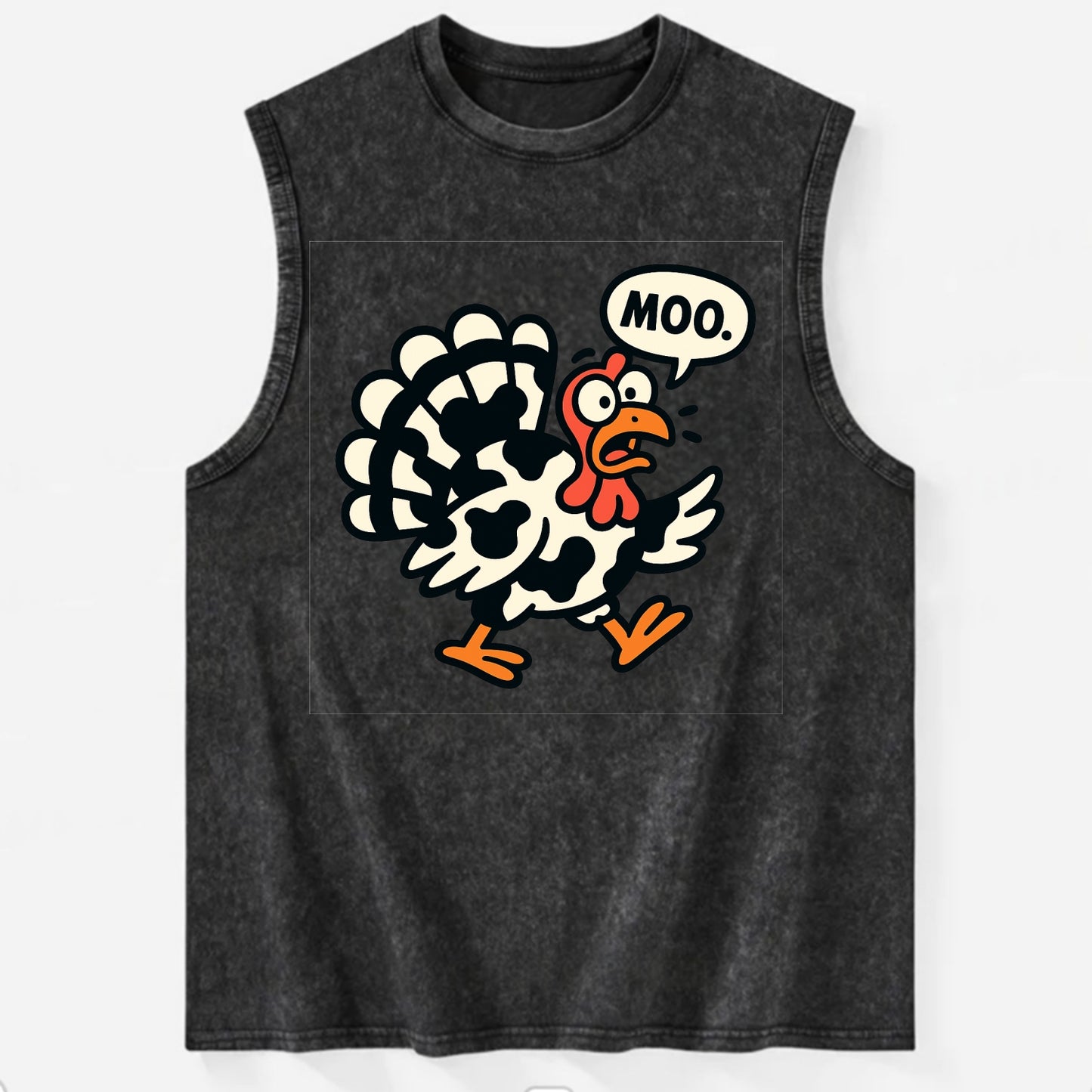Mooing Turkey - Vintage Washed Tank - Black