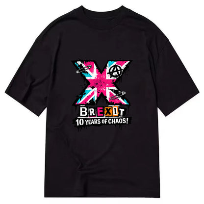 X YEARS | Roman numeral X massive | Union Jack fill pattern | Bold statement - Classic T-shirt - Black