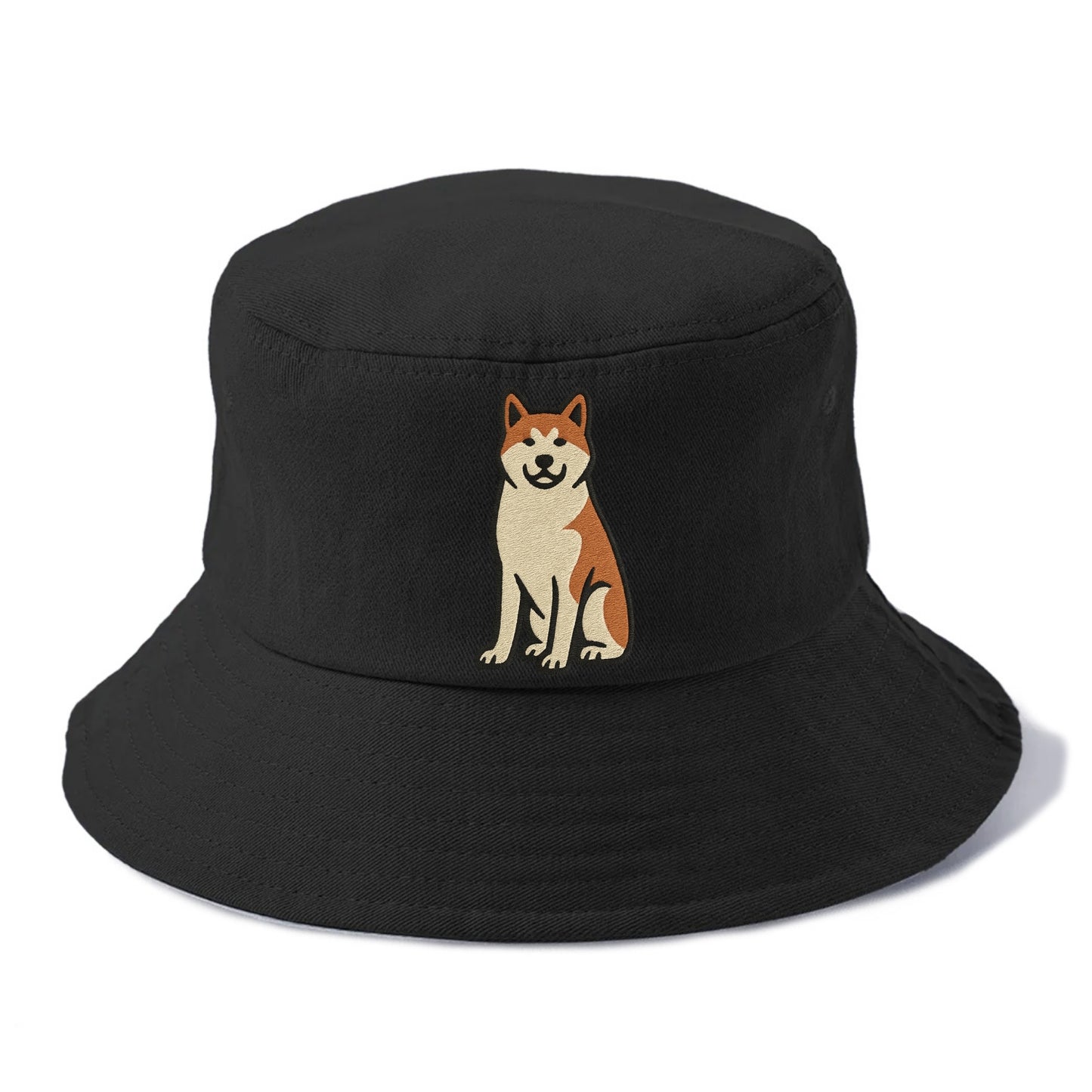 Akita - White and red sitting pose - Bucket Hat - Black