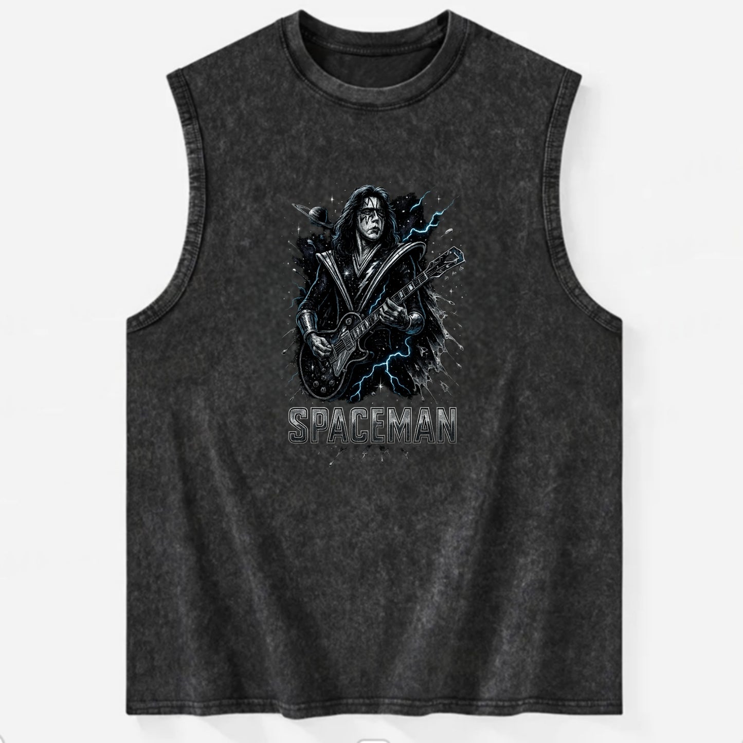 Silver Splash - Vintage Washed Tank - Black