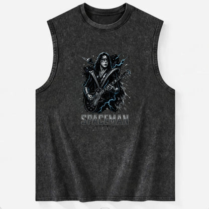 Silver Splash - Vintage Washed Tank - Black