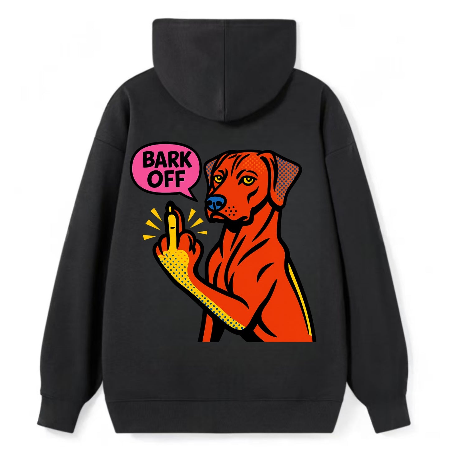 Rhodesian Ridgeback with distinctive ridge on back, athletic muscular paw - Classic Pullover Hoodie - Black