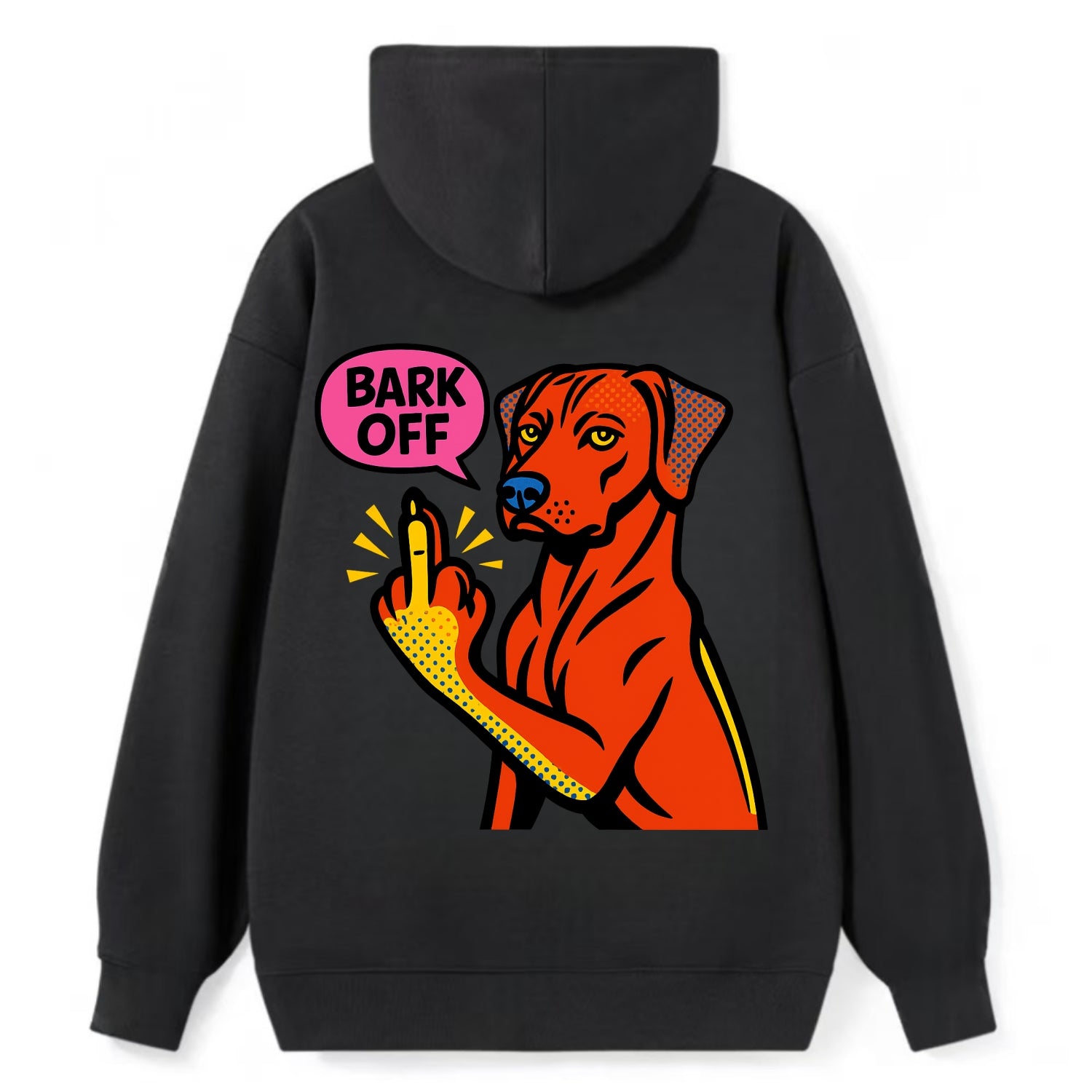 Rhodesian Ridgeback with distinctive ridge on back, athletic muscular paw - Classic Pullover Hoodie - Black