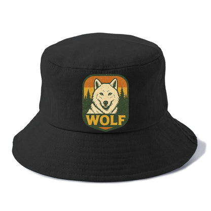 Arctic White Wolf  - Bucket Hat - Black
