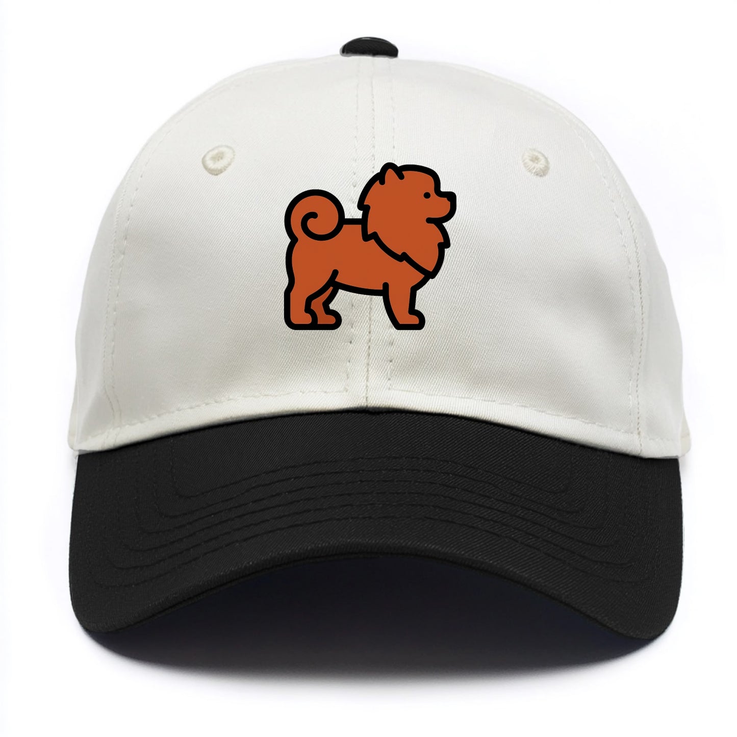 Chow Chow - Red fluffy flat side profile - Two Tone Cap - Black