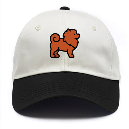 Chow Chow - Red fluffy flat side profile - Two Tone Cap - Black