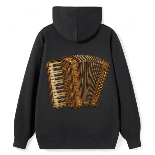 Accordion  - Classic Pullover Hoodie - Black