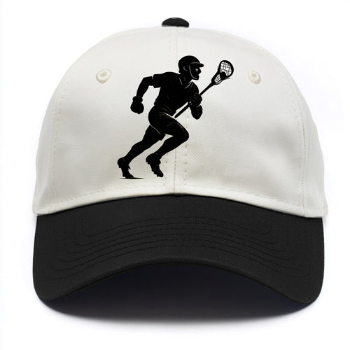 Lacrosse player cradling and running - Two Tone Cap