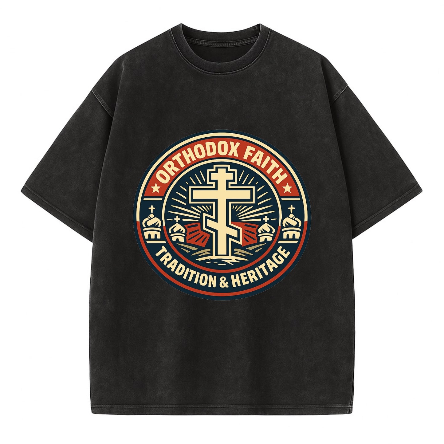 Faithful Heritage Emblem - Vintage T-shirt - Black