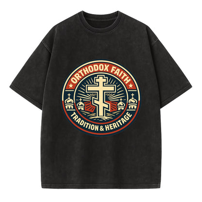 Faithful Heritage Emblem - Vintage T-shirt - Black