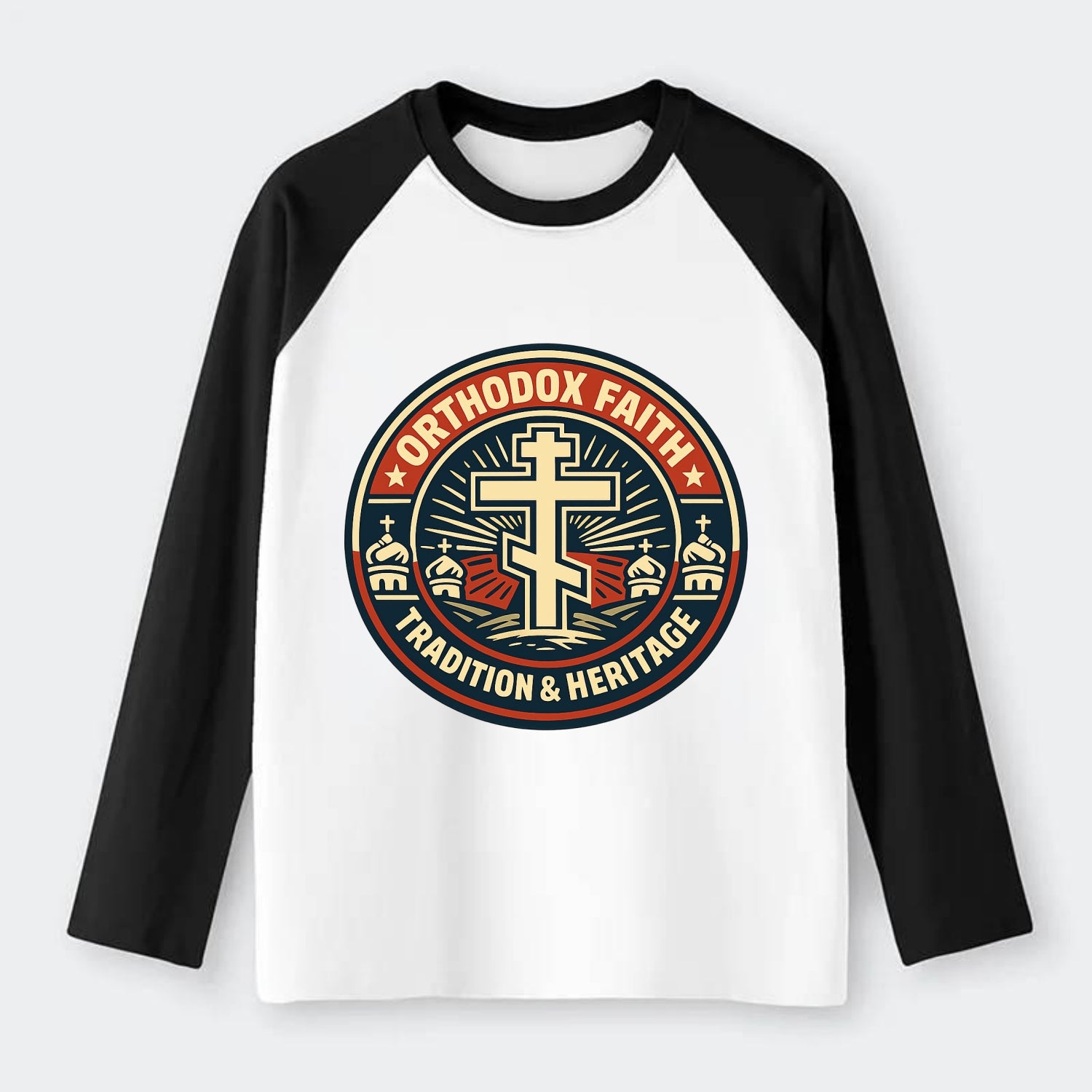Faithful Heritage Emblem - Raglan Long Sleeve T-Shirt - Black