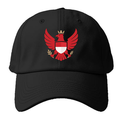 Indonesia Heritage Badge (heraldic Garuda With Indonesian Styling) Baseball Cap For Big Heads - Black