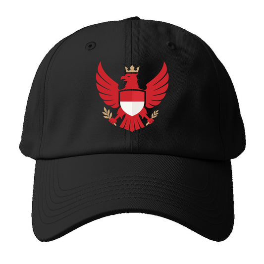 Indonesia Heritage Badge (heraldic Garuda With Indonesian Styling) Baseball Cap For Big Heads - Black
