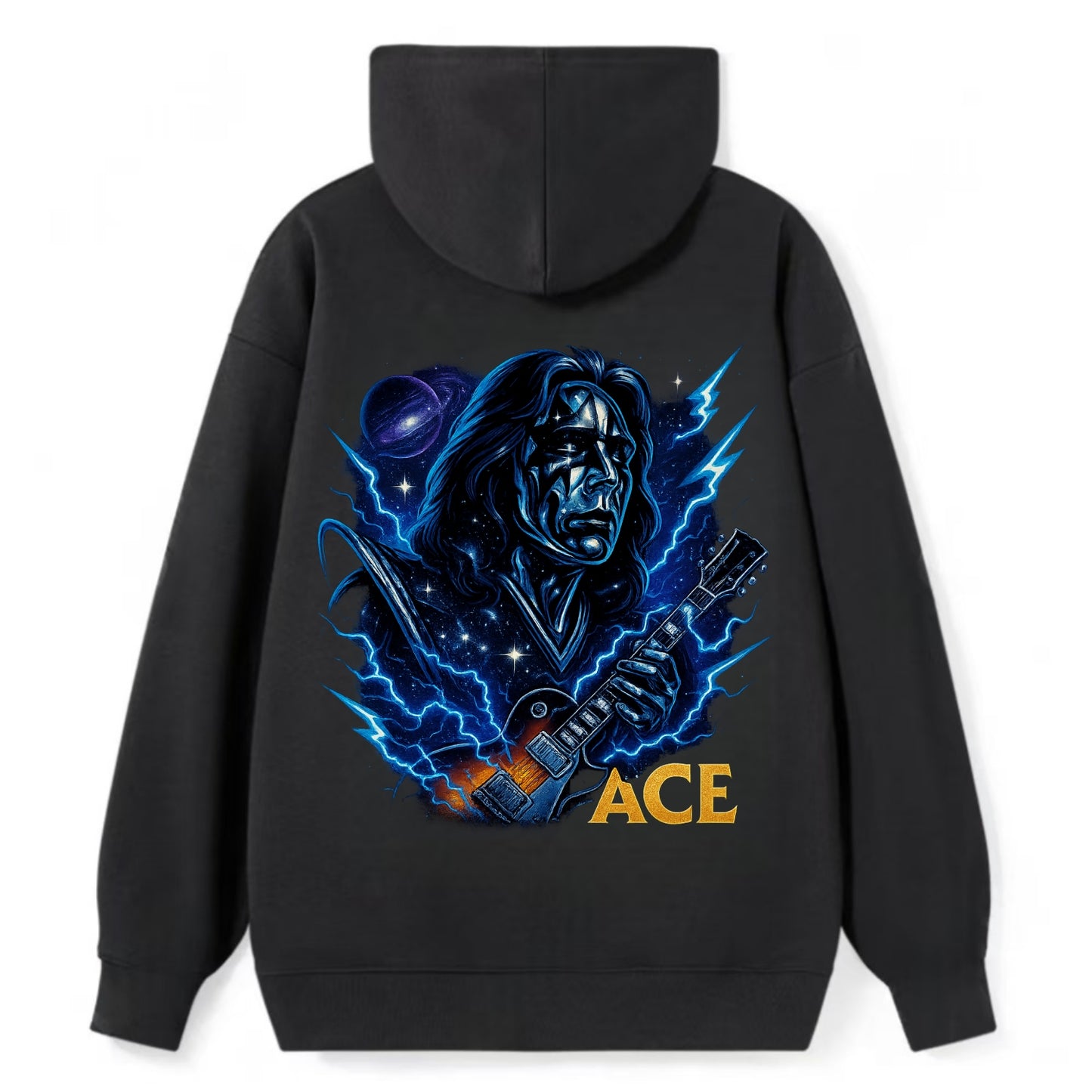 Cosmic Chrome Portrait - Classic Pullover Hoodie - Black