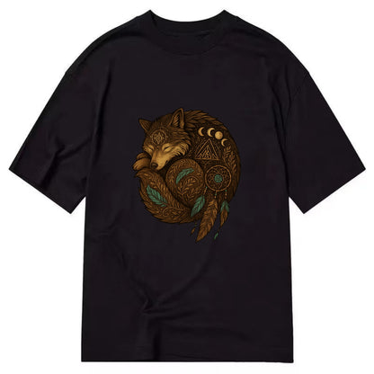 Sleeping Wolf Peace  - Classic T-shirt - Black