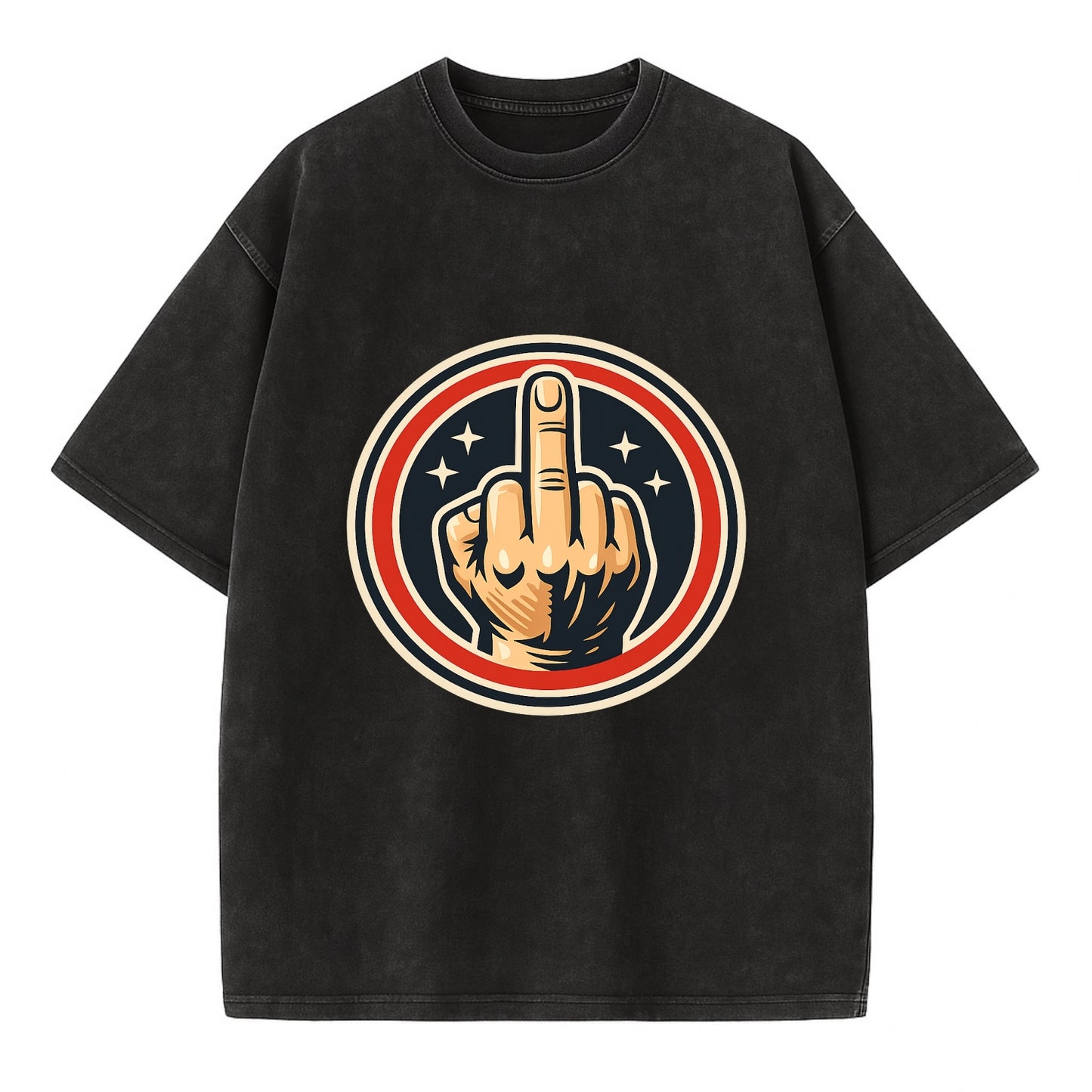 Defiant Spirit Emblem - Vintage T-shirt - Black