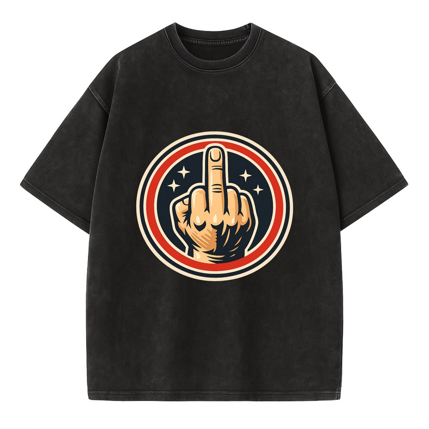 Defiant Spirit Emblem - Vintage T-shirt - Black