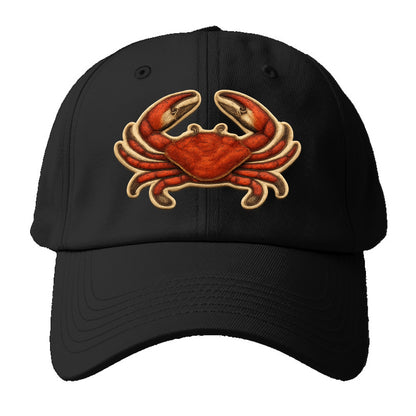 CRAB CLAWS - red crab in scarlet and orange , seafood - Baseball Cap - Black