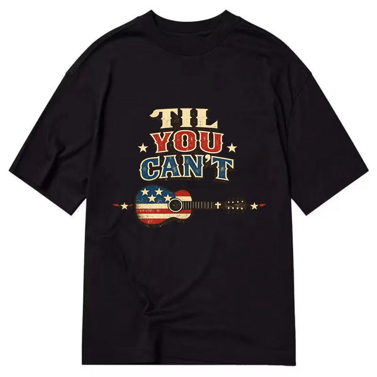 Til You Cant - Flag Guitar - Classic T-shirt - Black