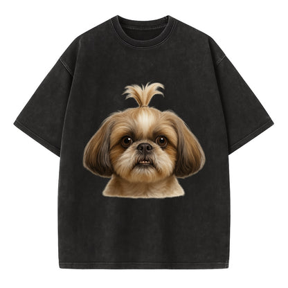 Shih Tzu  - Vintage T-shirt - Black