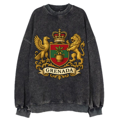 Grenada Heritage Badge  - Vintage Sweatshirt - Black