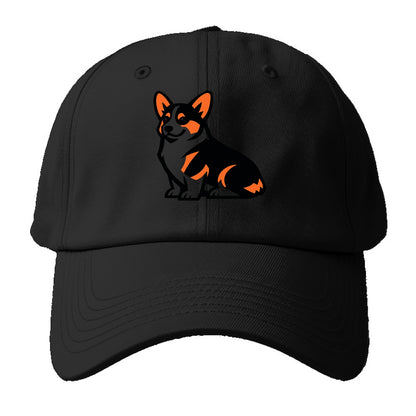 Tricolor Corgi Charm - Baseball Cap - Black