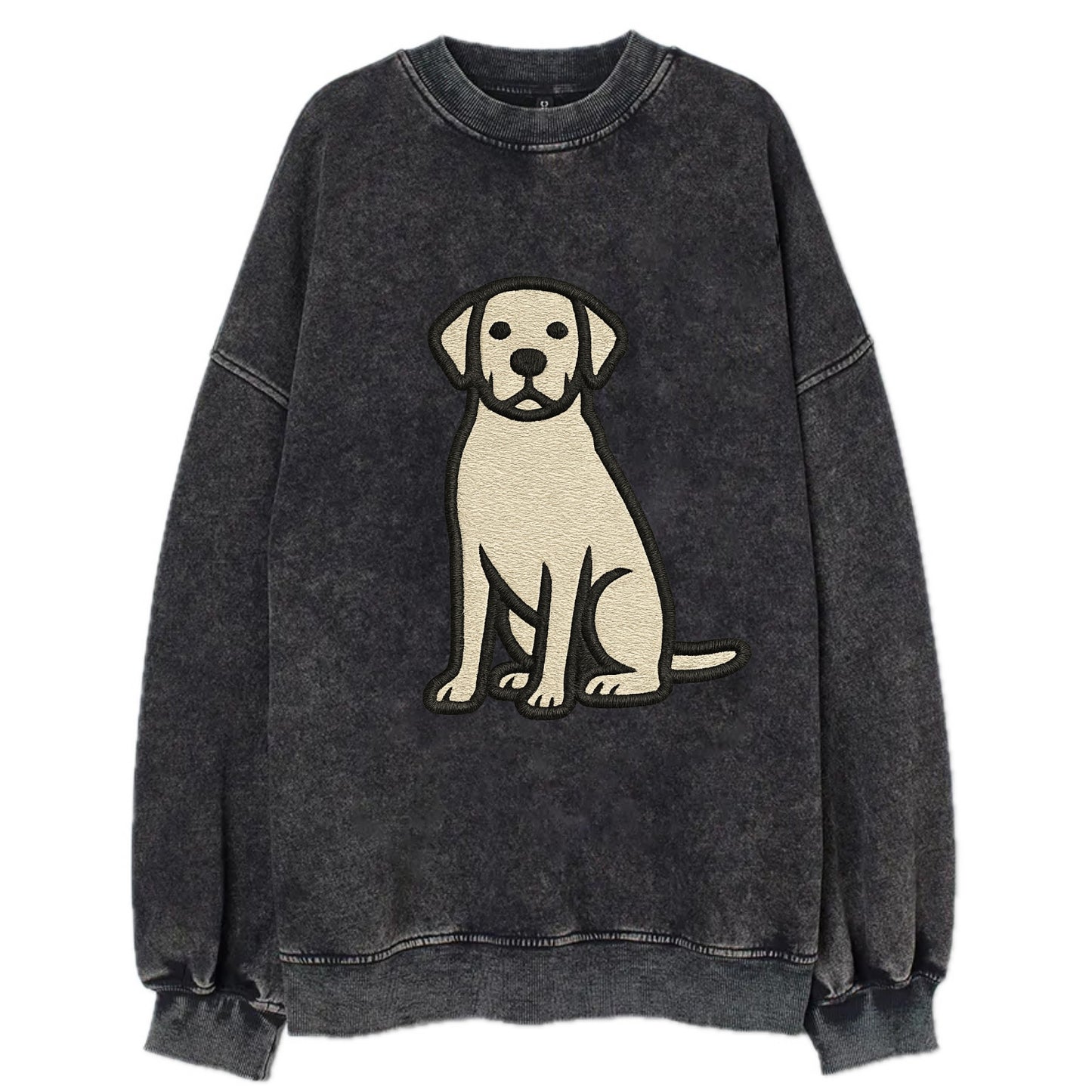 Goldador - Golden Lab mix sitting pose - Vintage Sweatshirt - Black