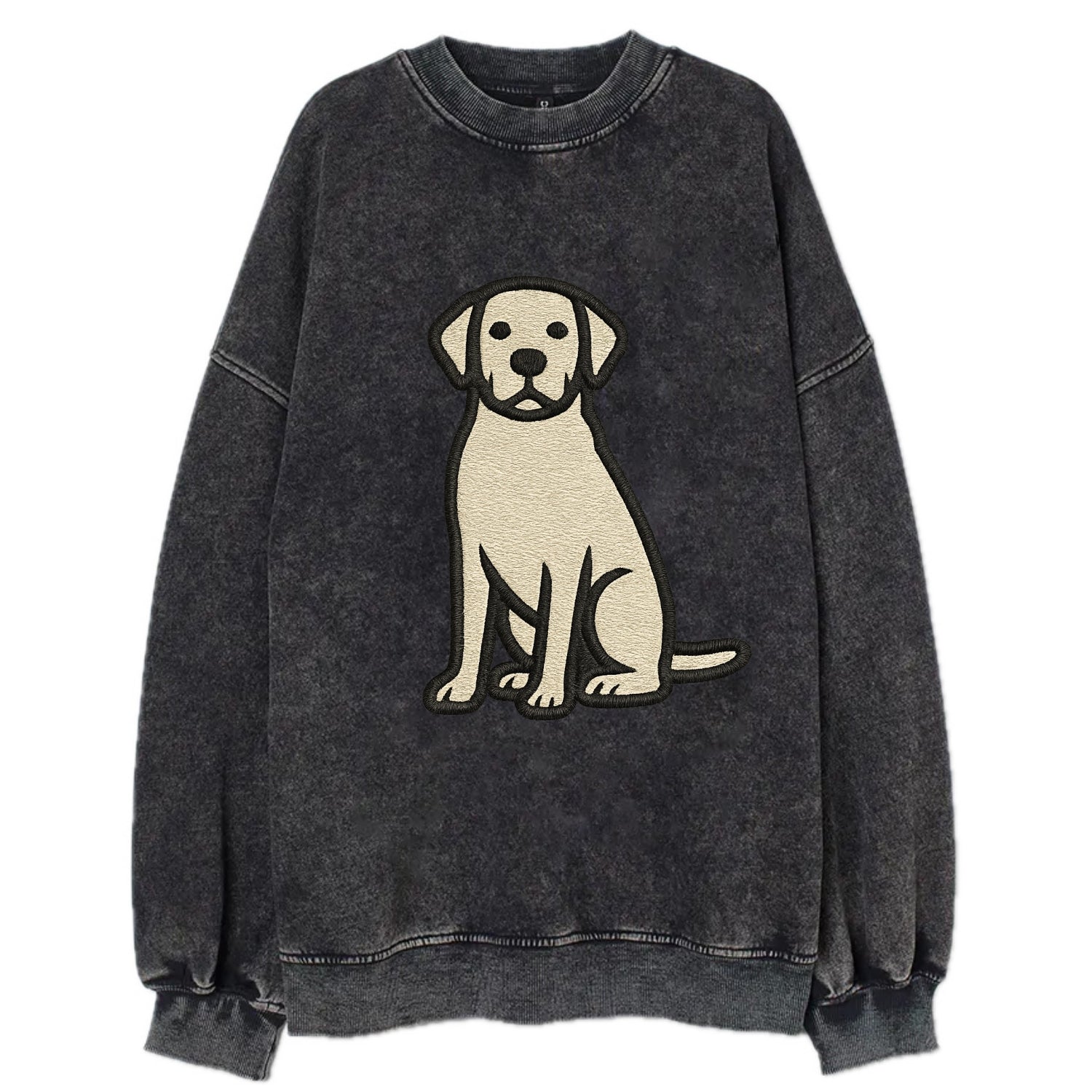Goldador - Golden Lab mix sitting pose - Vintage Sweatshirt - Black