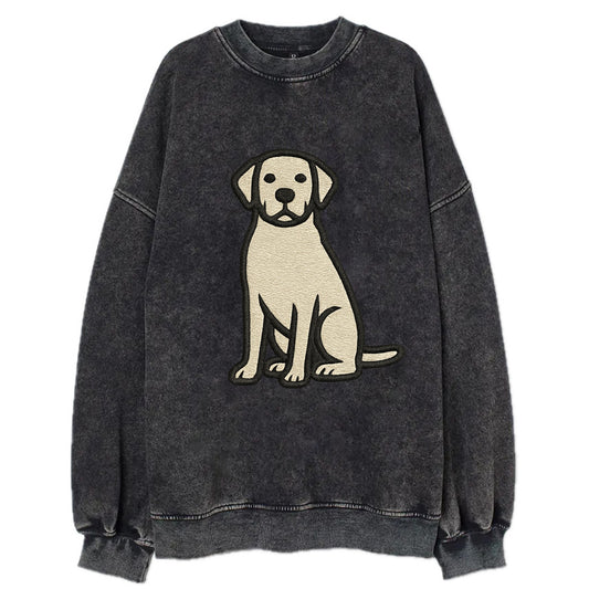 Goldador - Golden Lab mix sitting pose - Vintage Sweatshirt - Black