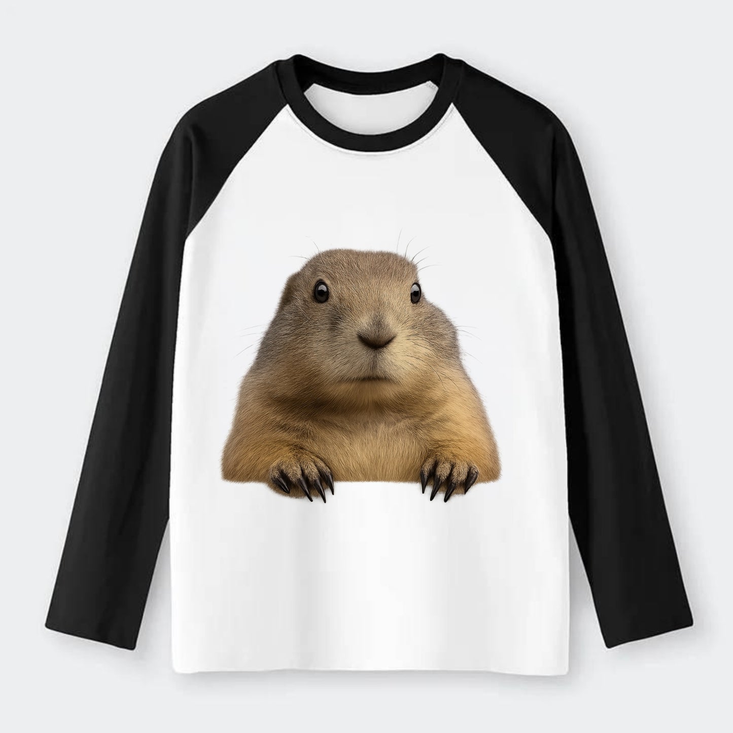 Prairie Dog  - Raglan Long Sleeve T-Shirt - Black
