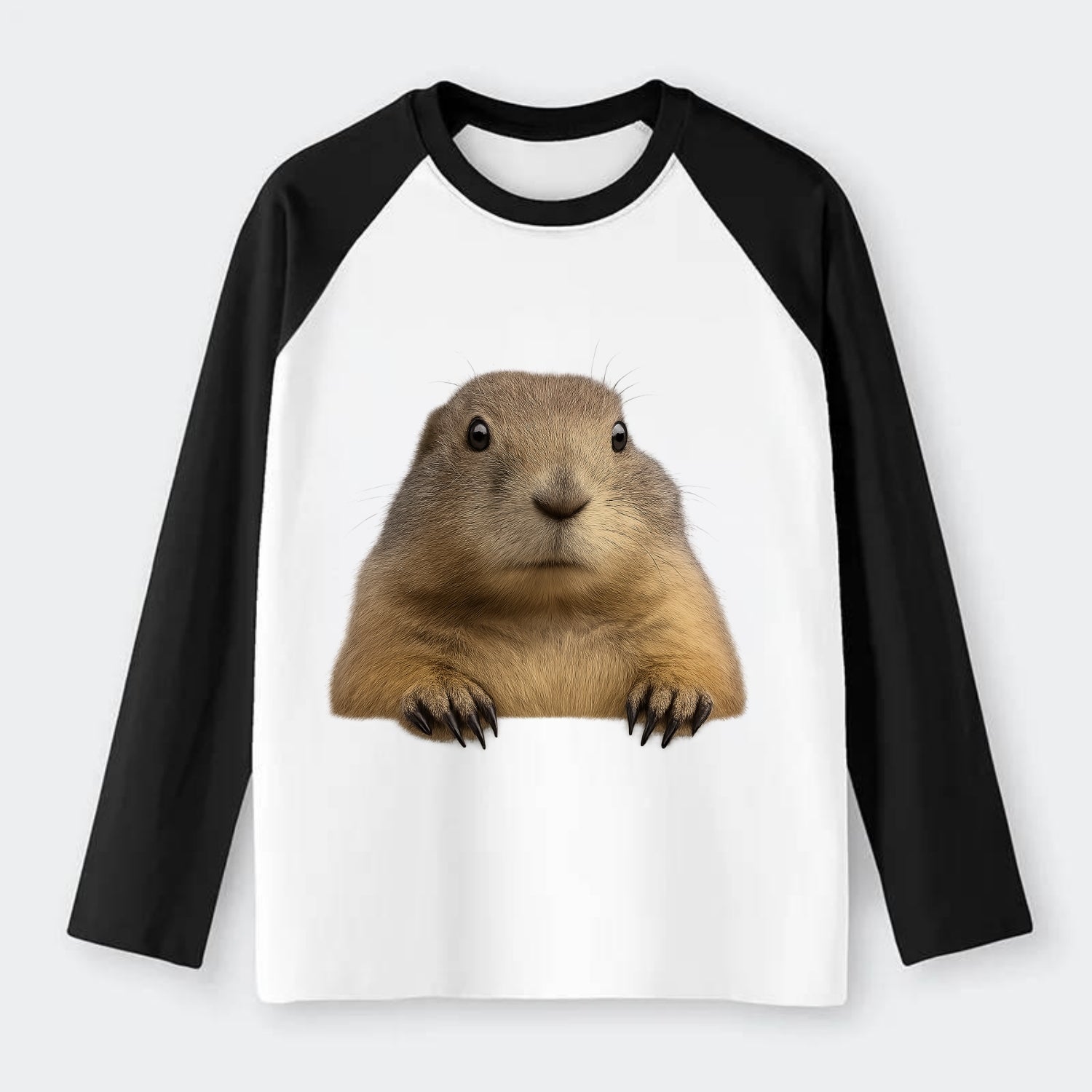 Prairie Dog  - Raglan Long Sleeve T-Shirt - Black