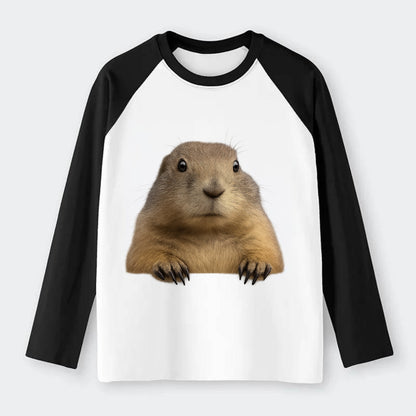 Prairie Dog  - Raglan Long Sleeve T-Shirt - Black