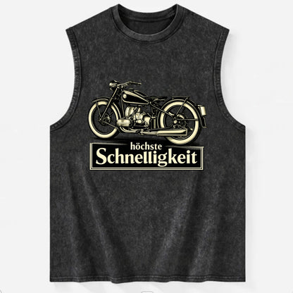 German Speed Motorcycle - Vintage Washed Tank - Black